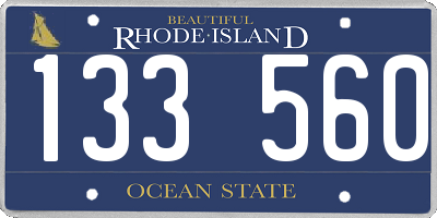 RI license plate 133560