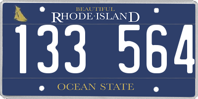 RI license plate 133564
