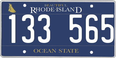 RI license plate 133565