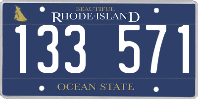 RI license plate 133571