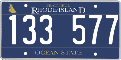 RI license plate 133577