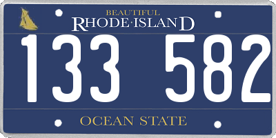 RI license plate 133582