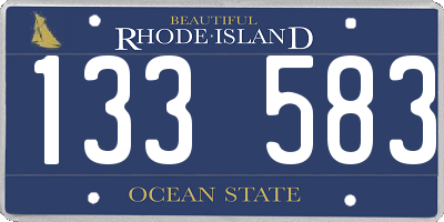RI license plate 133583