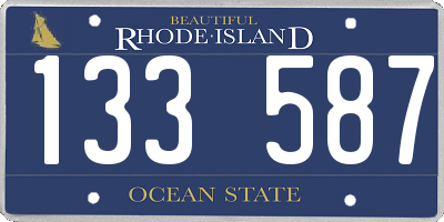 RI license plate 133587