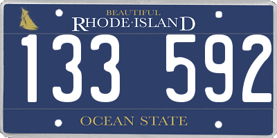 RI license plate 133592