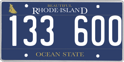 RI license plate 133600