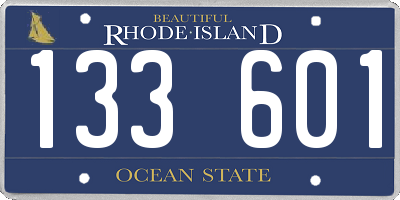 RI license plate 133601