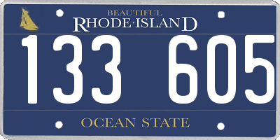 RI license plate 133605