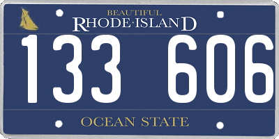 RI license plate 133606