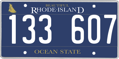 RI license plate 133607