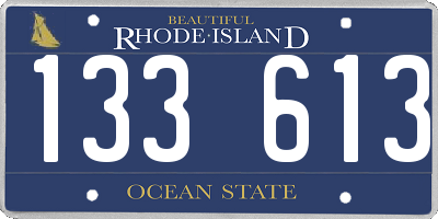 RI license plate 133613