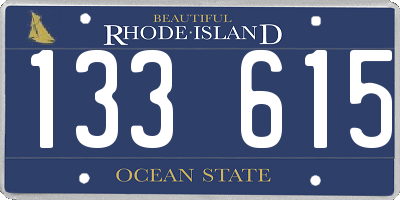 RI license plate 133615