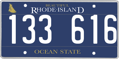 RI license plate 133616