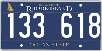 RI license plate 133618