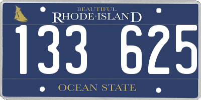 RI license plate 133625