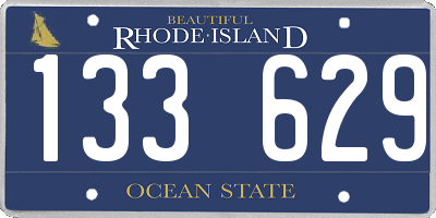 RI license plate 133629
