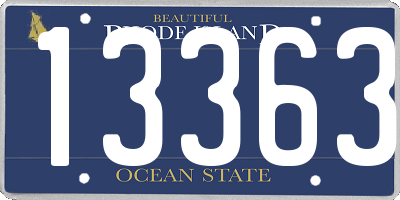 RI license plate 13363