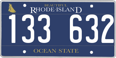 RI license plate 133632
