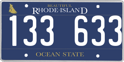 RI license plate 133633