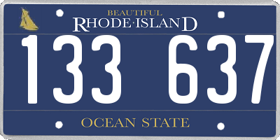 RI license plate 133637