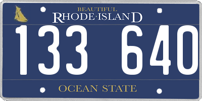 RI license plate 133640