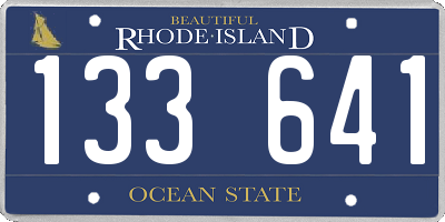 RI license plate 133641