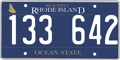 RI license plate 133642