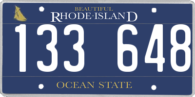 RI license plate 133648