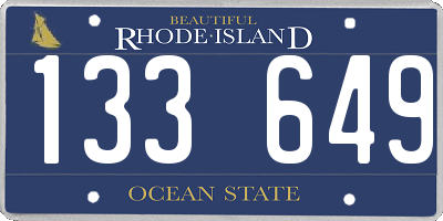 RI license plate 133649
