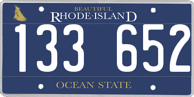RI license plate 133652