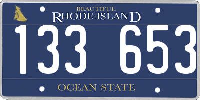 RI license plate 133653