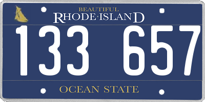 RI license plate 133657