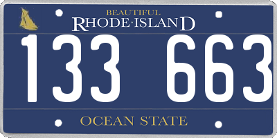 RI license plate 133663