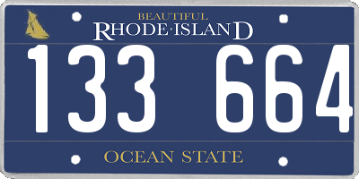 RI license plate 133664