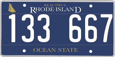RI license plate 133667