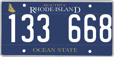 RI license plate 133668