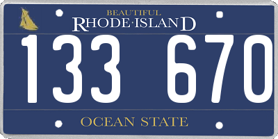 RI license plate 133670