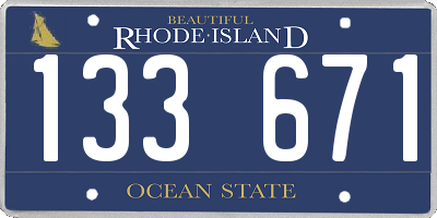 RI license plate 133671