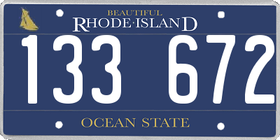 RI license plate 133672