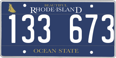 RI license plate 133673