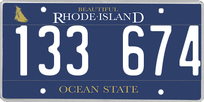 RI license plate 133674