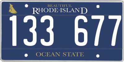 RI license plate 133677