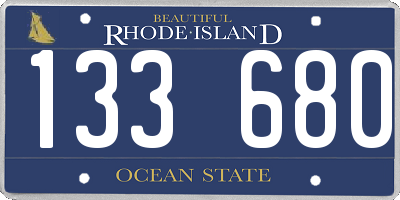 RI license plate 133680