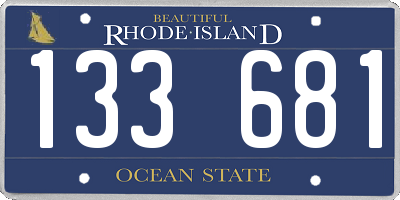 RI license plate 133681