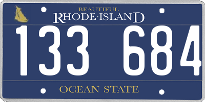 RI license plate 133684
