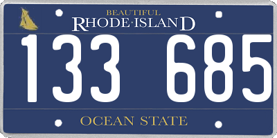 RI license plate 133685