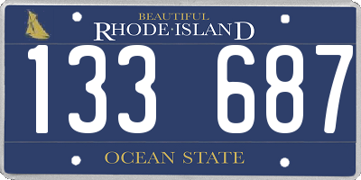 RI license plate 133687