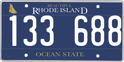 RI license plate 133688