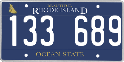 RI license plate 133689