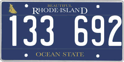 RI license plate 133692
